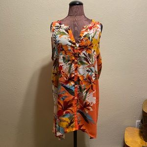 Multicolored Floral Button Up Tank Blouse